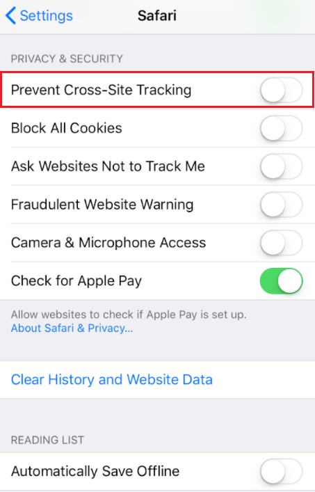 Prevent Cross-Site Tracking